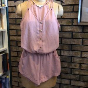 Button down Rose Romper w/ pockets by Double Zero